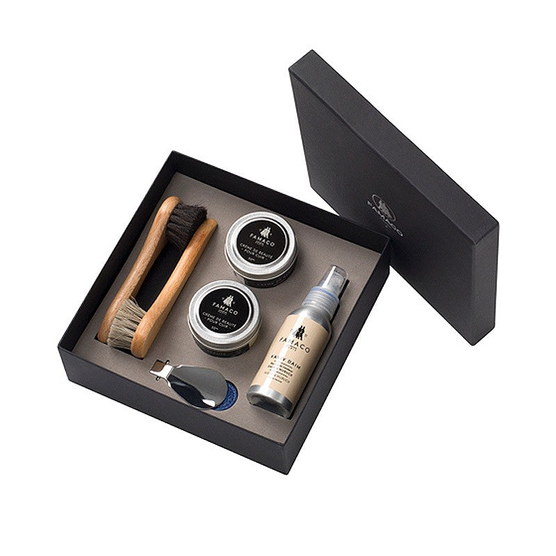 Box Grand Modèle Produits d'Entretien Chaussures Kit de Cirage - FAMACO