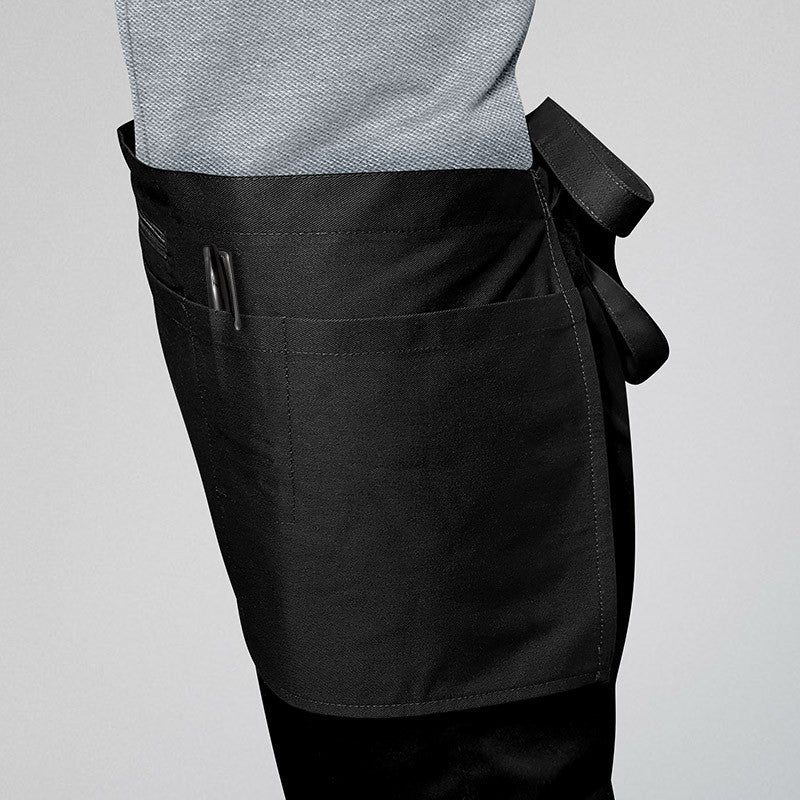 Tabliers Barman À Poche Zippée Noir - MANELLI - 2 poches sur le côté du tablier