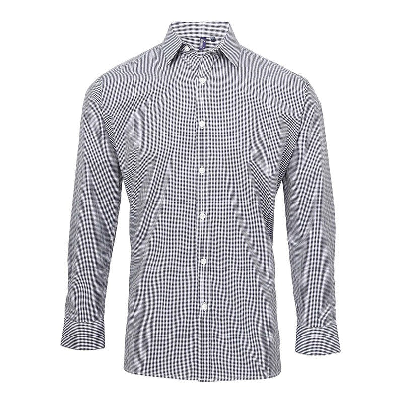 Chemise Serveur Homme Bleu Marine Vichy