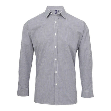 Chemise Serveur Homme Bleu Marine Vichy