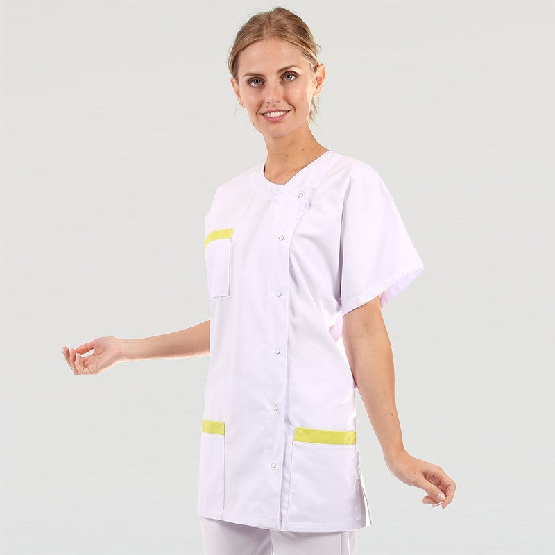 Blouse Medicale Asymétrique poches - MANELLI - Vert Anis