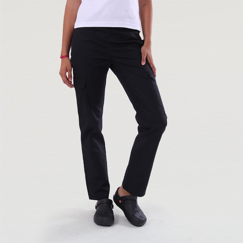 Pantalon de Cuisine Femme noir - Manelli - Poches Latérales