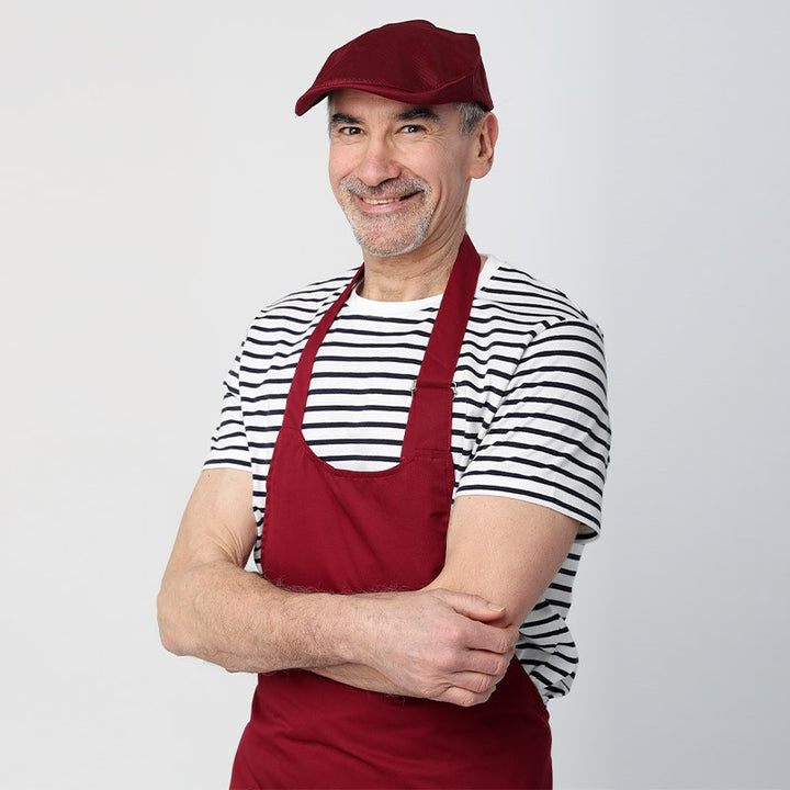 Tablier à bavette bordeaux - MANELLI