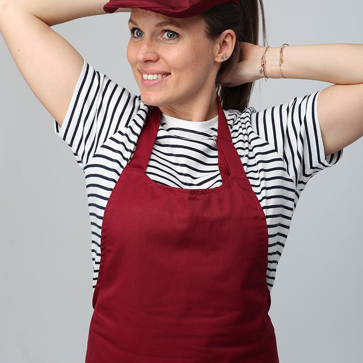 Tablier à bavette bordeaux - MANELLI