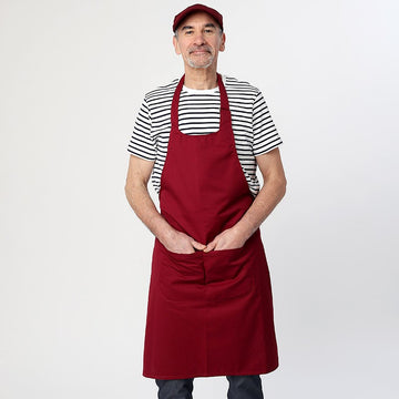 Tablier à bavette bordeaux - MANELLI