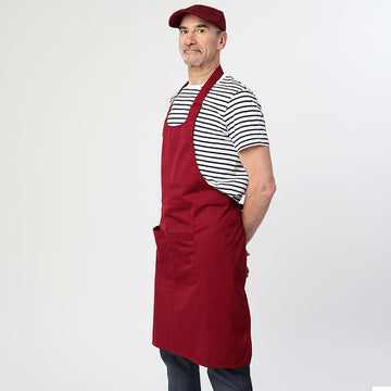 Tablier à bavette bordeaux - MANELLI