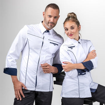 Duo veste de cuisine Casualcook pour homme et veste casualcook femme de Manelli
