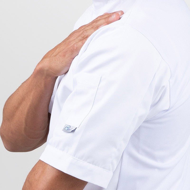 Veste de Boulanger Blanche Dos Aéré Poche Latérale