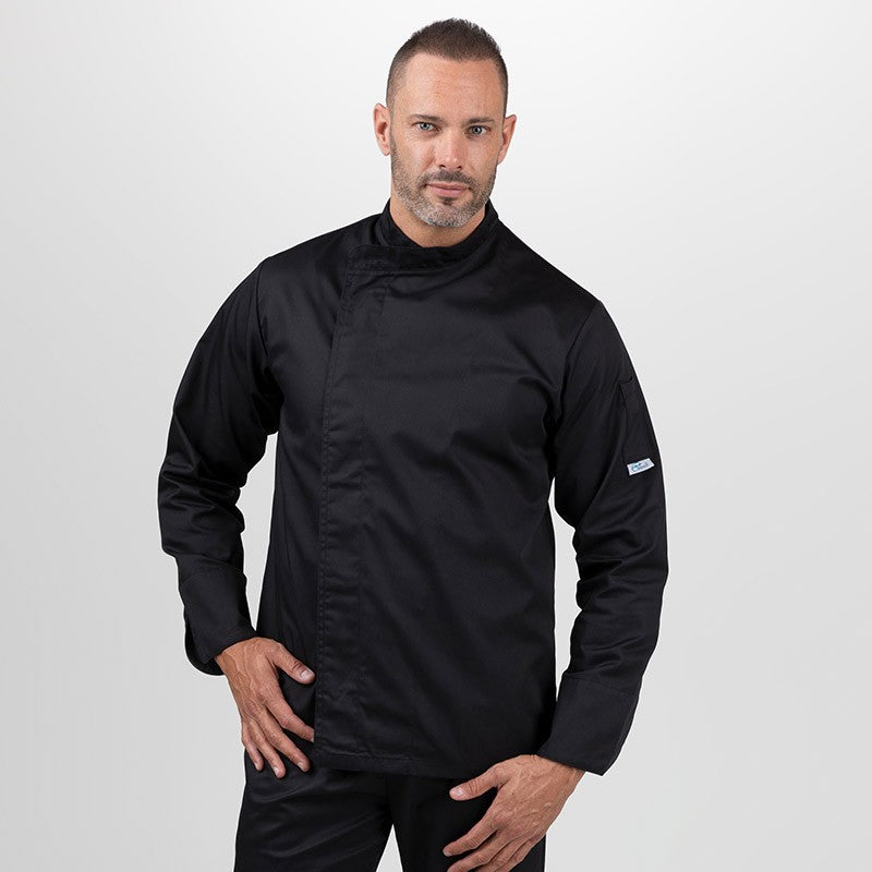 Veste de Cuisine Noire Manches Longues déstockage  - MANELLI