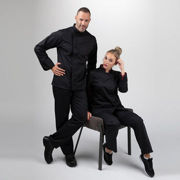 Veste de Cuisine Noire Manches Longues - MANELLI