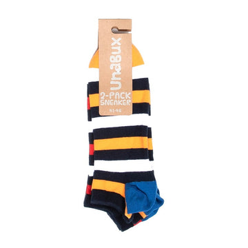Chaussettes Basses Imprimé Rayé - UNABUX I RAYE JAUNE NOIR BLANC