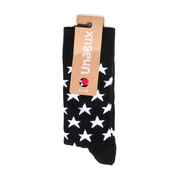 Chaussettes Noir et Blanc Motif Étoiles - UNABUX