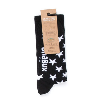 Chaussettes Noir et Blanc Motif Étoiles - UNABUX I DOS