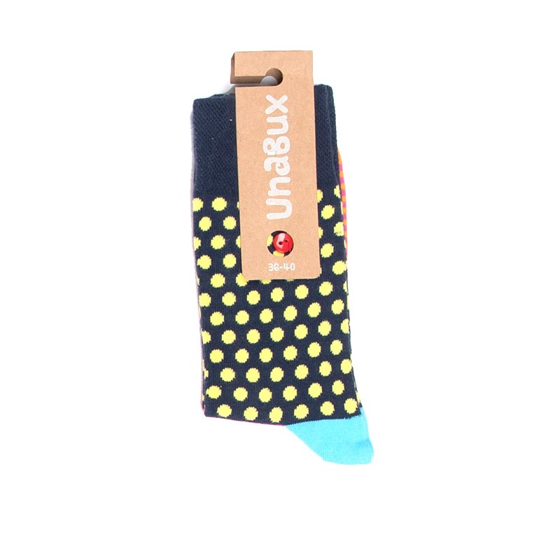 Chaussettes Multicolores À Talons Turquoise - UNABUX I POIS