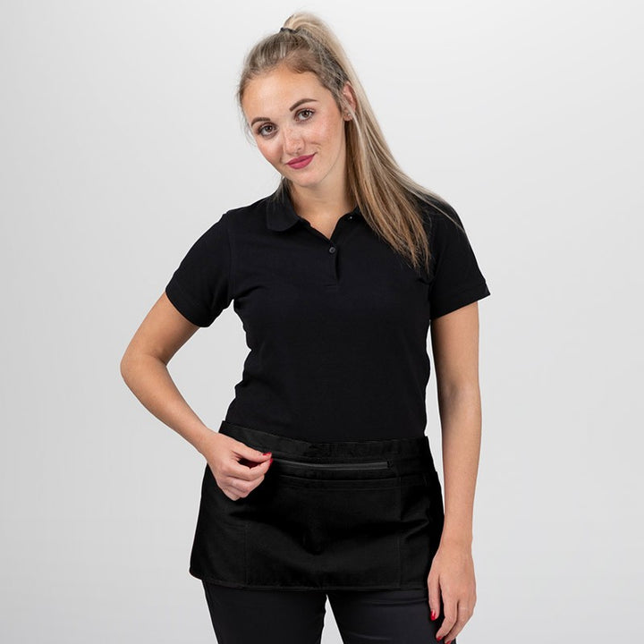 Tabliers Barman À Poche Zippée Noir - MANELLI - 2 poches sur le côté du tablier