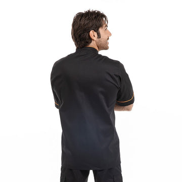 Veste de Cuisine Noire liseré Orange - MANELLI