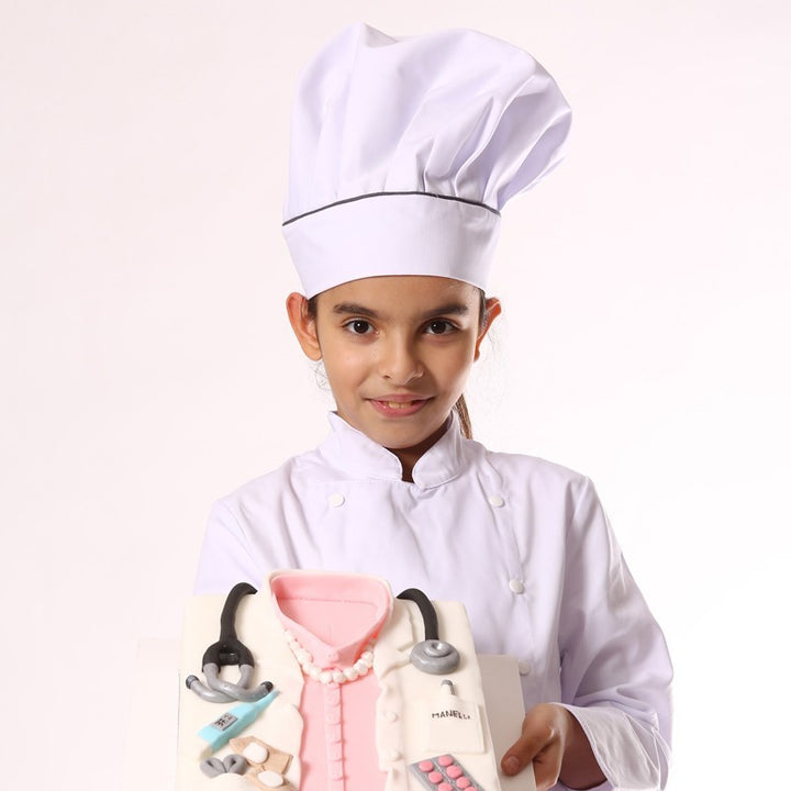 Toque de cuisine liseré noir Manelli enfant