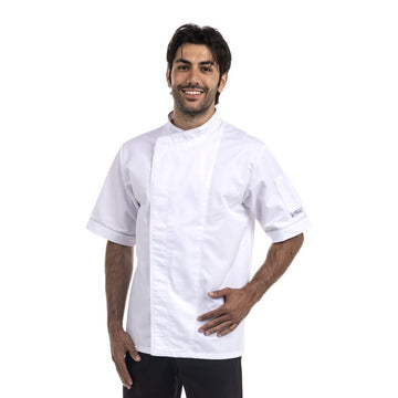 Veste de boulanger Blanche Respirante liseré noir ou gris - MANELLI