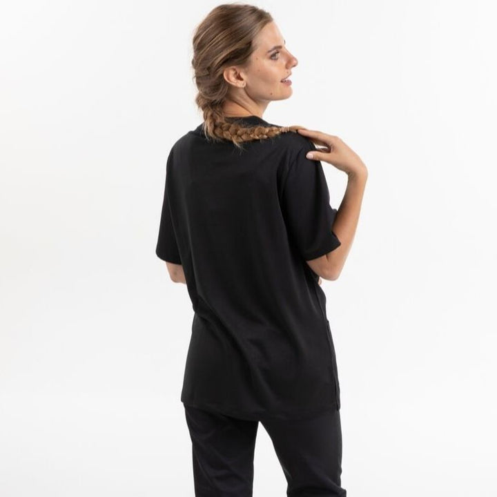 Tunique Medicale Noire Col V aérée - MANELLI