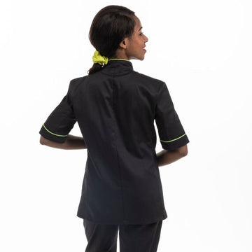 Veste de cuisine femme liseré vert ML - MANELLI