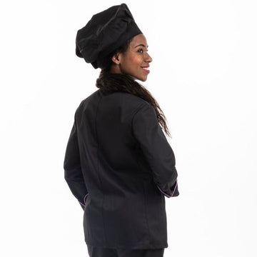 Veste de cuisine femme liseré lilas - ML - MANELLI