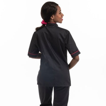 Veste de cuisine femme liseré fushia Elisa - MC - MANELLI