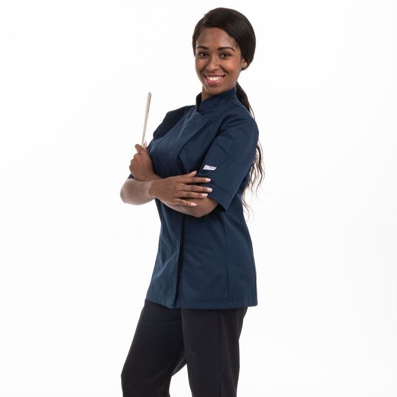 Veste de Cuisine Femme bleue lady - ML/MC - MANELLI