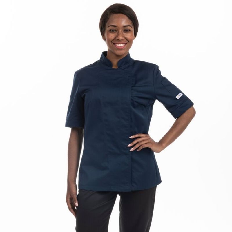 Veste de Cuisine Femme bleue lady - ML/MC - MANELLI