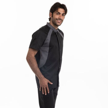 Veste de cuisine noire duo de couleur - MANELLI