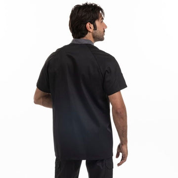 Veste de cuisine noire duo de couleur - MANELLI