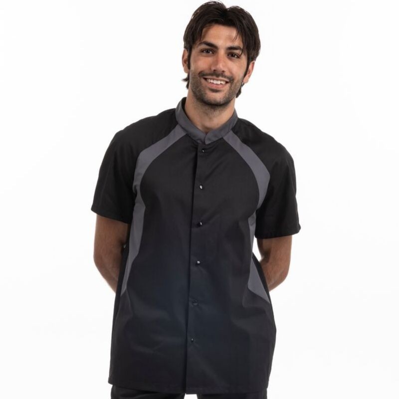 Veste de pâtissier noire duo de couleur - MANELLI