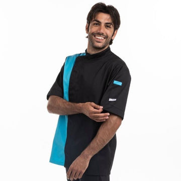 Veste de pâtissier noir / bleu - MANELLI