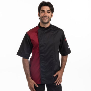 Veste de boucher noir / bordeaux - MANELLI