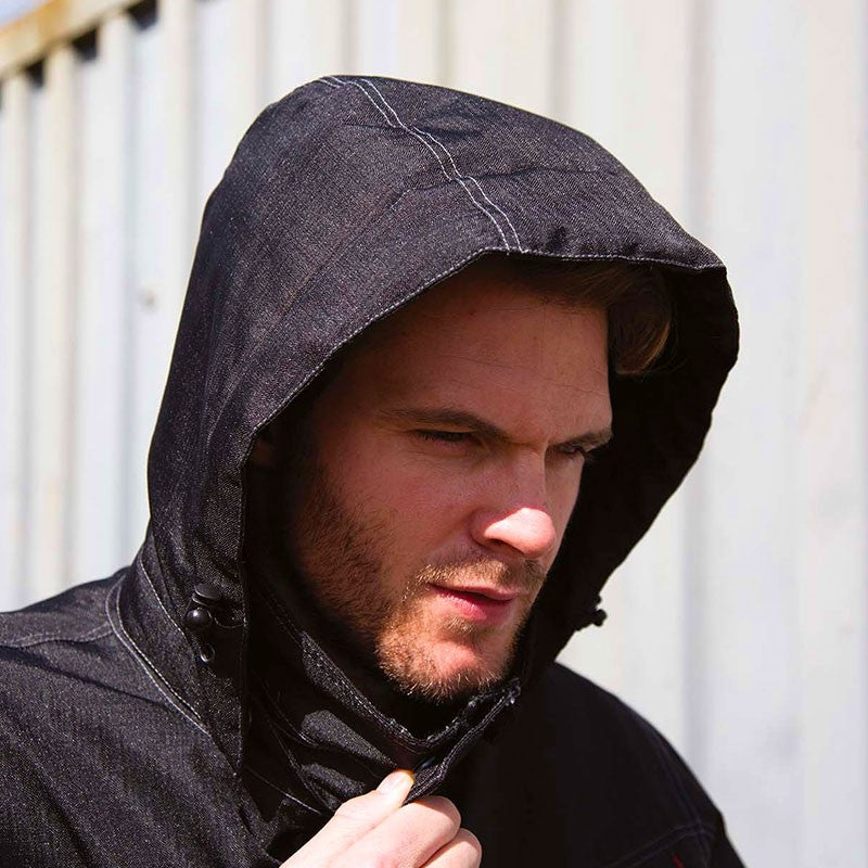 Parka de Travail Robuste Denim Noir TOPTEX capuche protection