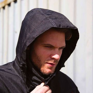 Parka de Travail Robuste Denim Noir TOPTEX capuche protection