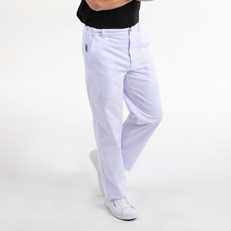 Pantalon de boulanger Manelli blanc côté