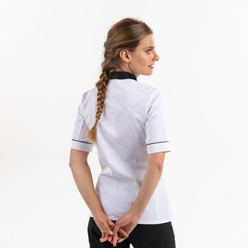 Veste de cuisine manches courtes Manelli dos Blanc