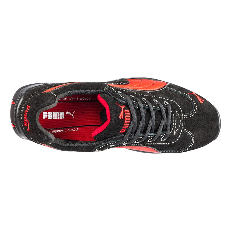 Basket de Sécurité Puma mixte - Silverstone Low - S1P rouge et noire, design et sobriété