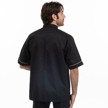 Veste de cuisine noire liseré blanc - MC - MANELLI