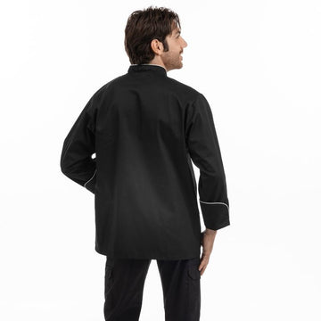 Veste de cuisine noire liseré blanc - MC - MANELLI