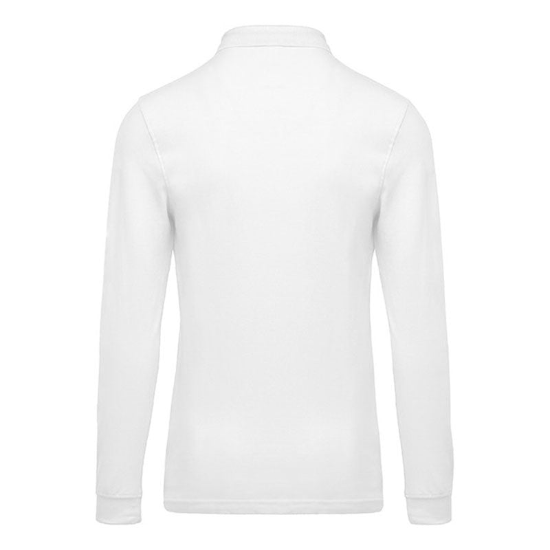 polo de travail manches longues couleur blanc 100% coton