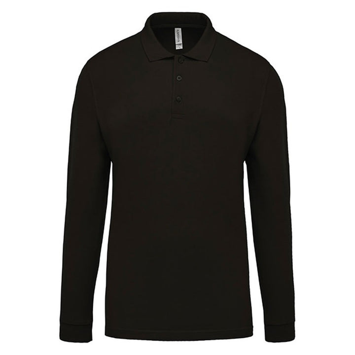 Polo de Travail Coton Gris Foncé Manches Longues Homme TOPTEX détail col boutons