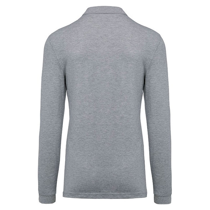 polo de travail homme et femme manches longues gris chiné