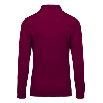 Polo de travail extérieur pour homme bordeaux manches longues