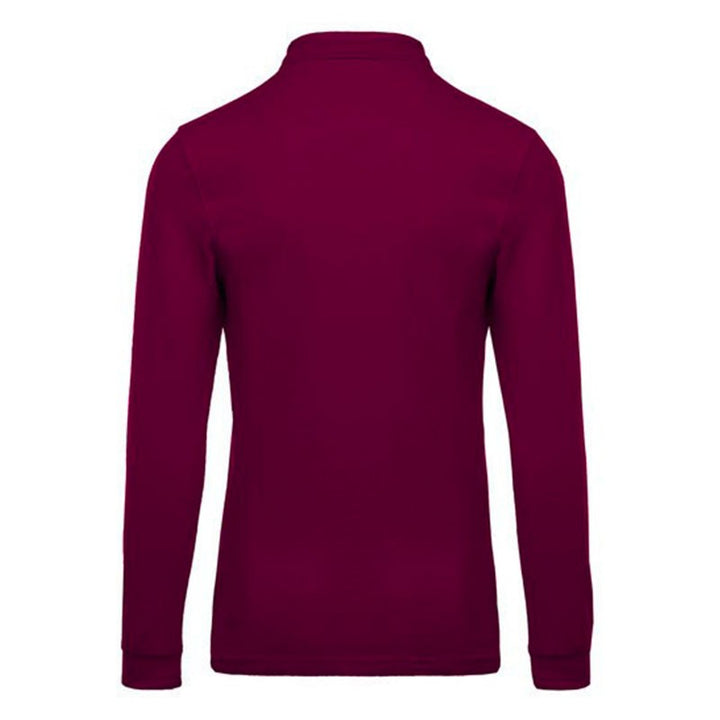 Polo de travail extérieur pour homme bordeaux manches longues