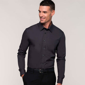 Chemise serveur homme gris manches longues