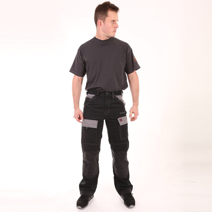 Pantalon Multipoches Protection Genoux Noir hommes pas cher