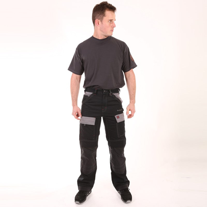 Pantalon Multipoches Protection Genoux Noir hommes pas cher