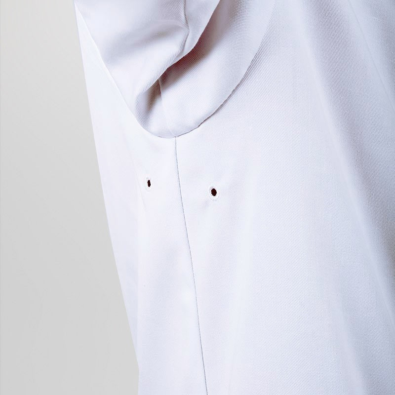 Veste de Cuisine Blanche Liseré Noir Homme Aération sous les Aisselles