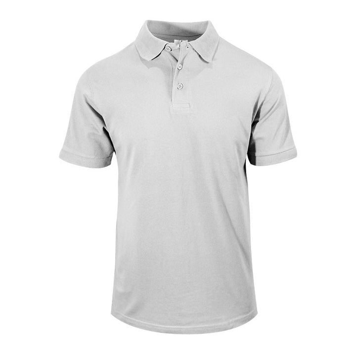 Polo homme gris chiné manches courtes et élastiques à petit prix